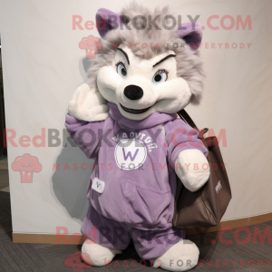 Lavender Say Wolf mascot...