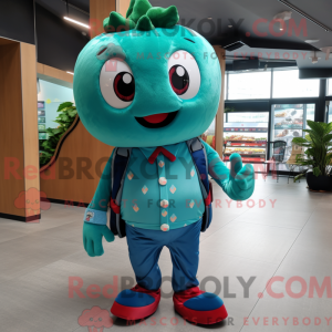 Teal Strawberry mascot...