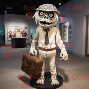 Beige Undead maskot kostume...