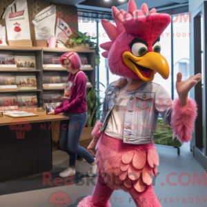 Pink Roosters mascot...