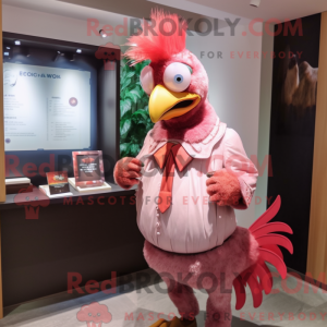 Pink Roosters mascot...
