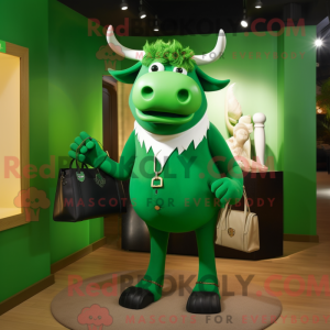 Máscara de touro verde com...