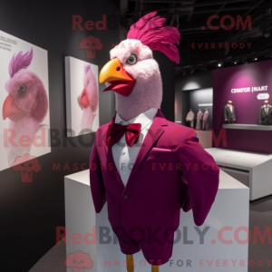 Magenta kylling maskot...