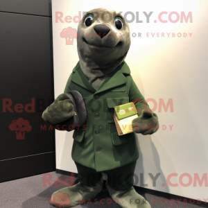 Olive Seal mascot costume...