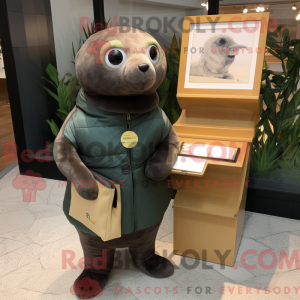 Olive Seal maskot kostume...