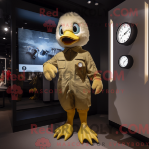 Gold Gosling mascot costume...