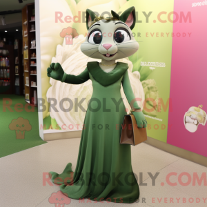 Olive Cat maskot kostume...