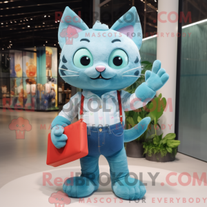 Maskotka Cyan Cat w kolorze...