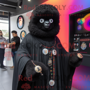 Black Alpaca mascot costume...