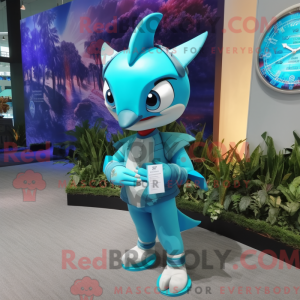 Turquoise Swordfish mascot...