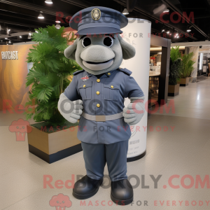 Gray Navy Soldier mascot...