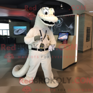 Hvid Titanoboa maskot...
