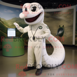 Hvid Titanoboa maskot...