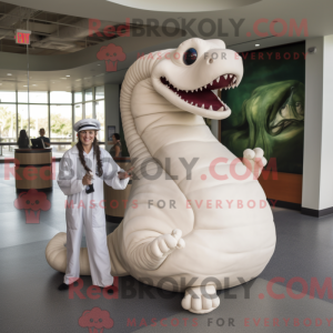 Hvid Titanoboa maskot...