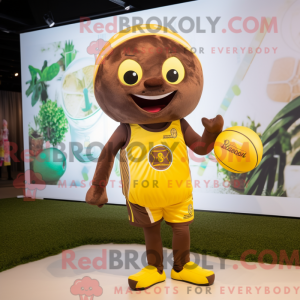 Brown Lemon mascot costume...