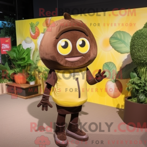 Brown Lemon mascot costume...