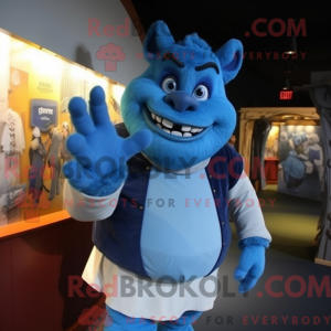 Blue Ogre maskot kostume...