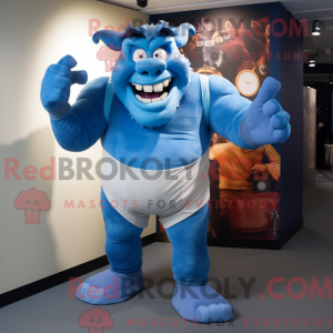 Blue Ogre maskot kostume...