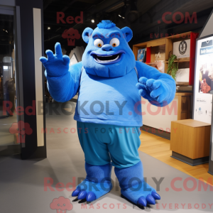 Blue Ogre mascot costume...