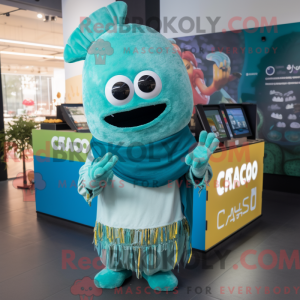 Cyan Tacos mascot costume...