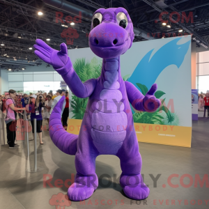 Purple Brachiosaurus mascot...