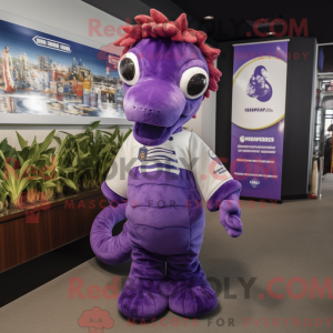 Purple Seahorse mascot...