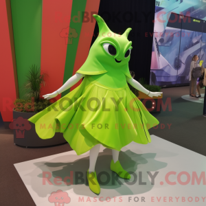 Lime Green Manta Ray mascot...