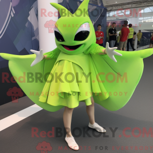 Lime Green Manta Ray mascot...