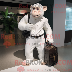 Mascotte de chimpanzé blanc...