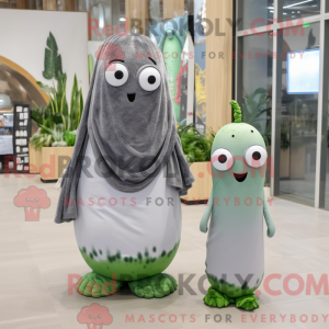 Grå agurk maskot kostume...
