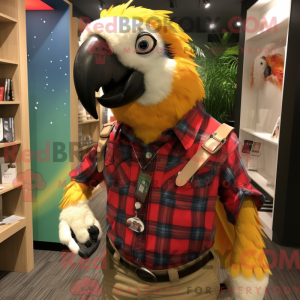 Gold Macaw mascot costume...