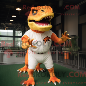 Orange T Rex mascot costume...