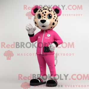 Pink Cheetah mascot costume...