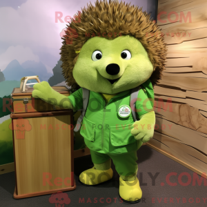 Lime Green Hedgehog mascot...