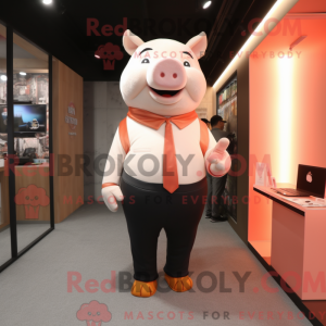 Peach Pig Maskottchen...