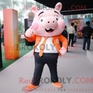 Peach Pig mascot costume...