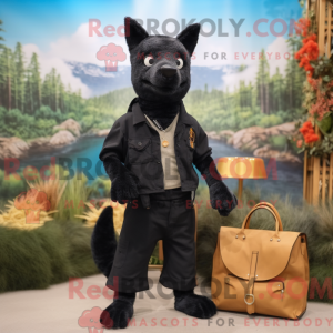 Black Dingo mascot costume...