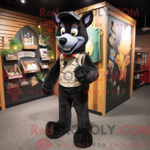 Black Dingo mascot costume...