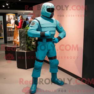 Teal Gi Joe mascot costume...