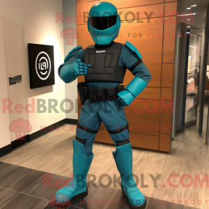 Teal Gi Joe mascot costume...