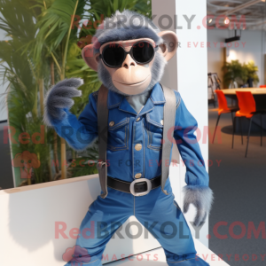 Blå Capuchin Monkey maskot...