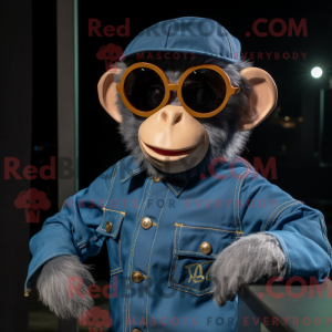 Blå Capuchin Monkey maskot...