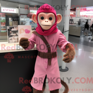 Pink Capuchin Monkey maskot...