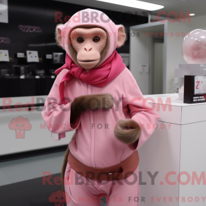 Pink Capuchin Monkey mascot...