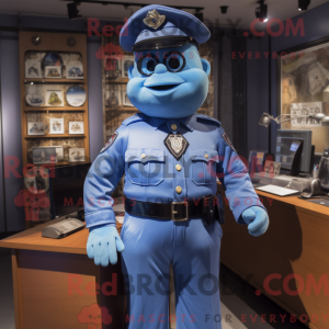 Blue Police Officer mascot...