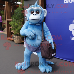Blue Monkey maskot kostume...