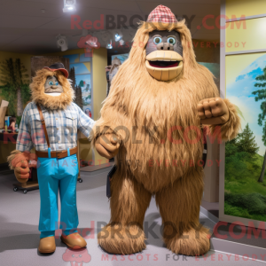 Tan Sasquatch mascot...