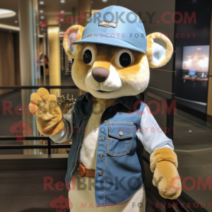 Gold Ermine mascot costume...
