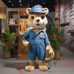 Gold Ermine mascot costume...