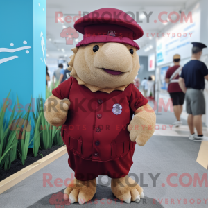 Maroon Glyptodon mascot...